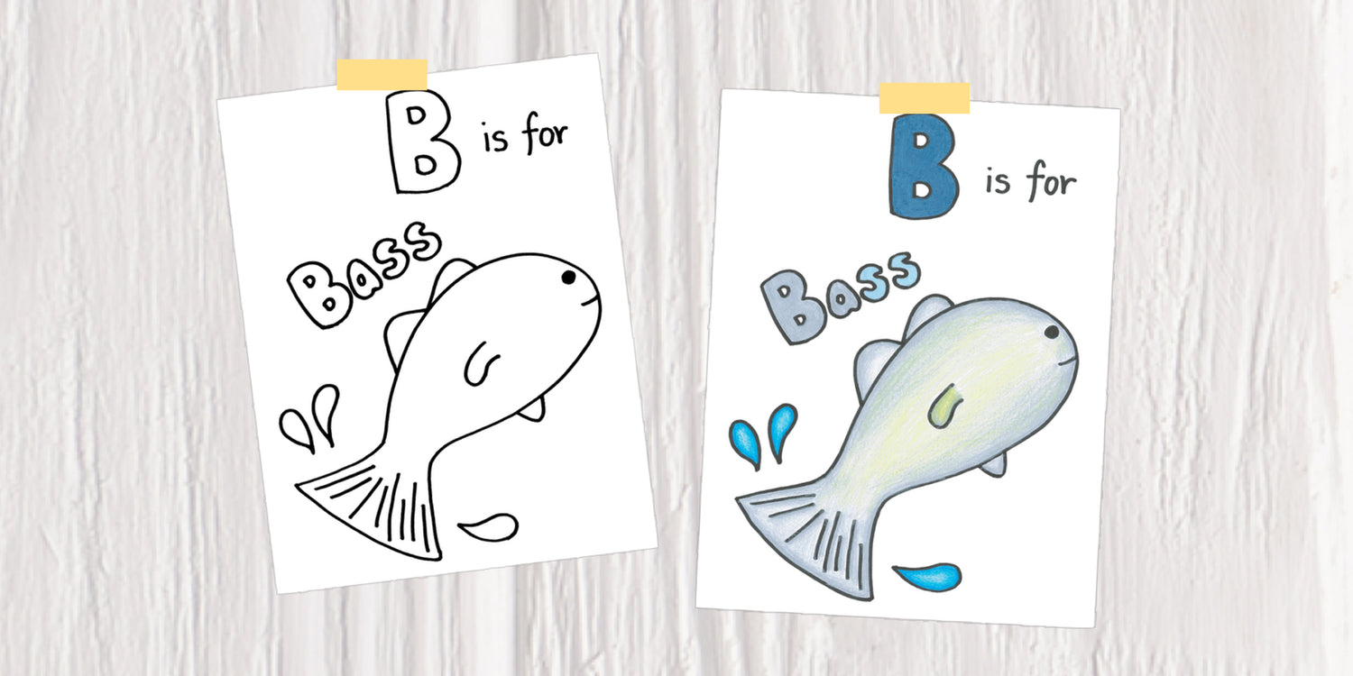 B is for Bass (ArtBeesy ABC animal coloring book)