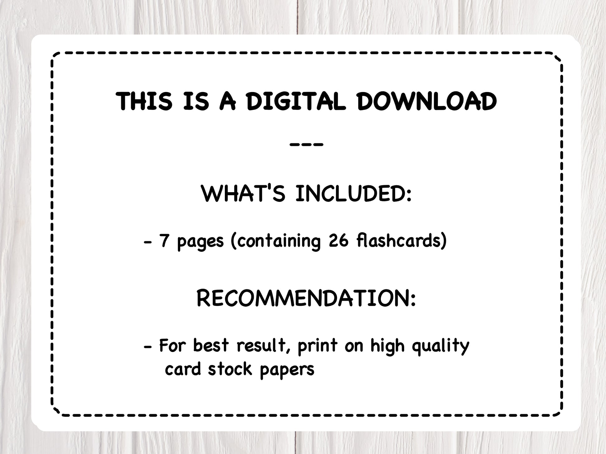 Digital download with instructions