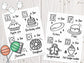 A-Z Desserts Flashcards Colorable Edition showing flashcards A-H (made by artbeesy)