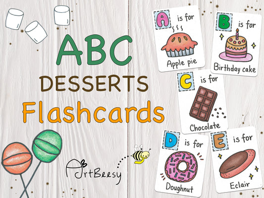 ABC Desserts Flashcards by ArtBeesy