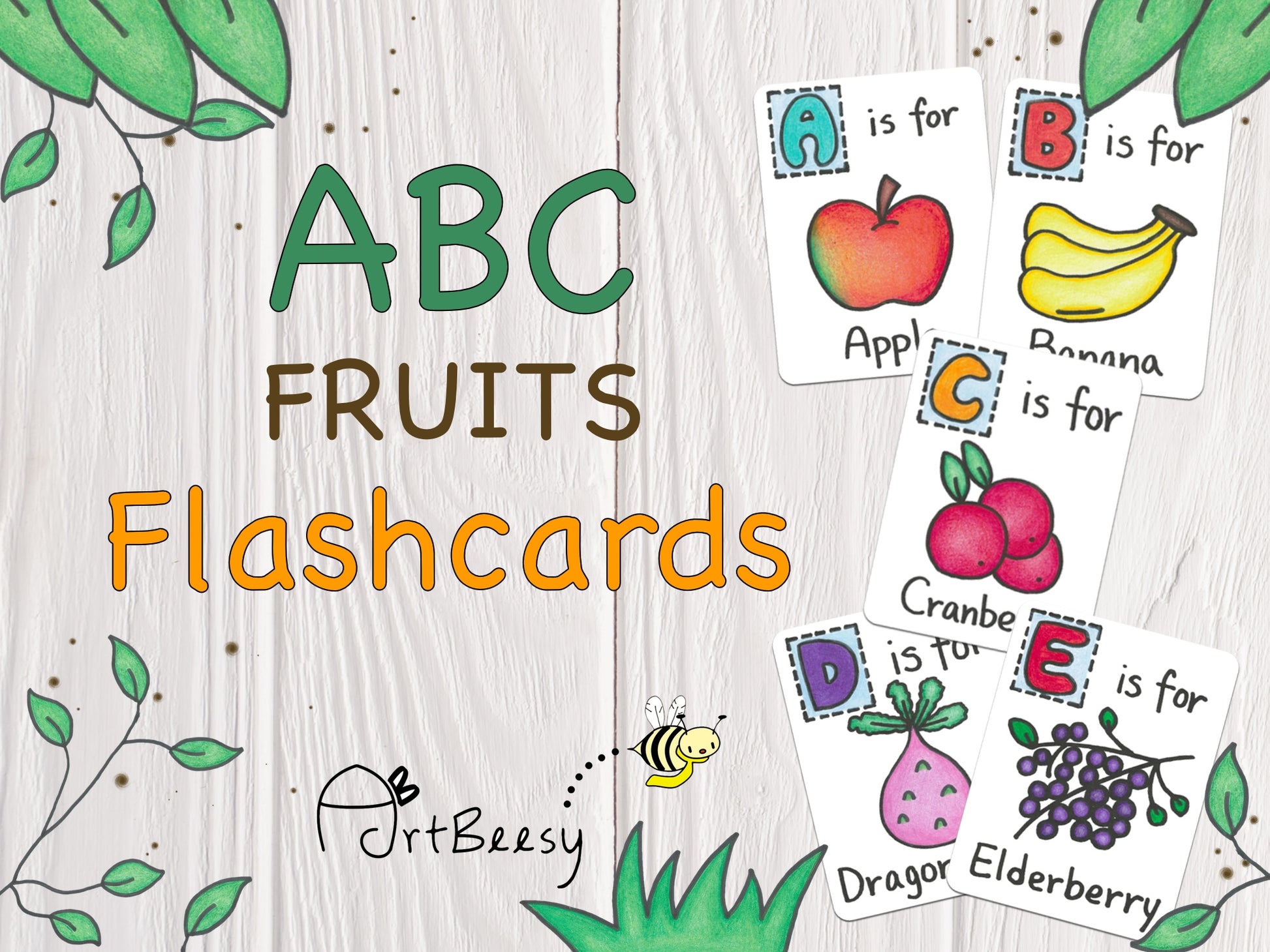 ArtBeesy ABC Fruits Flashcards