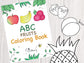 ArtBeesy ABC fruits printable coloring book that is 100% hand drawn.