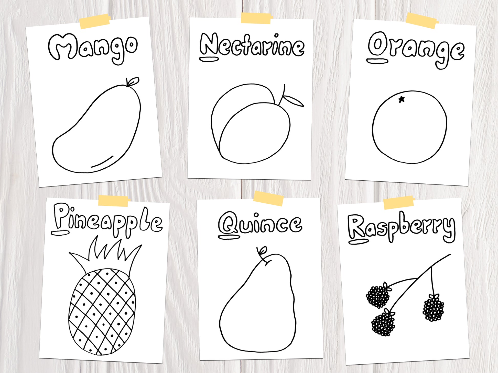 abc fruits coloring page M-R